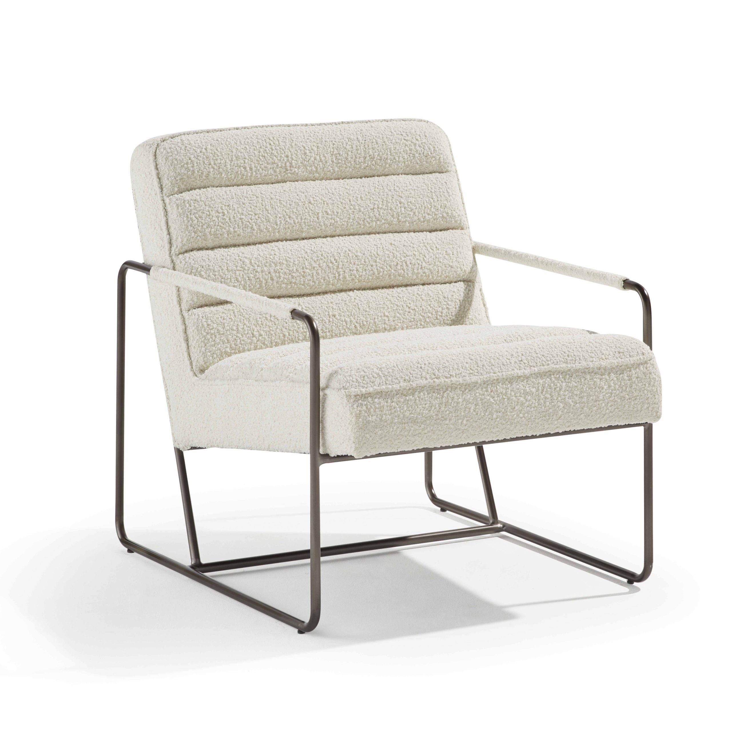 Fauteuil capitonné en tissu bouclette et métal HARTCHY