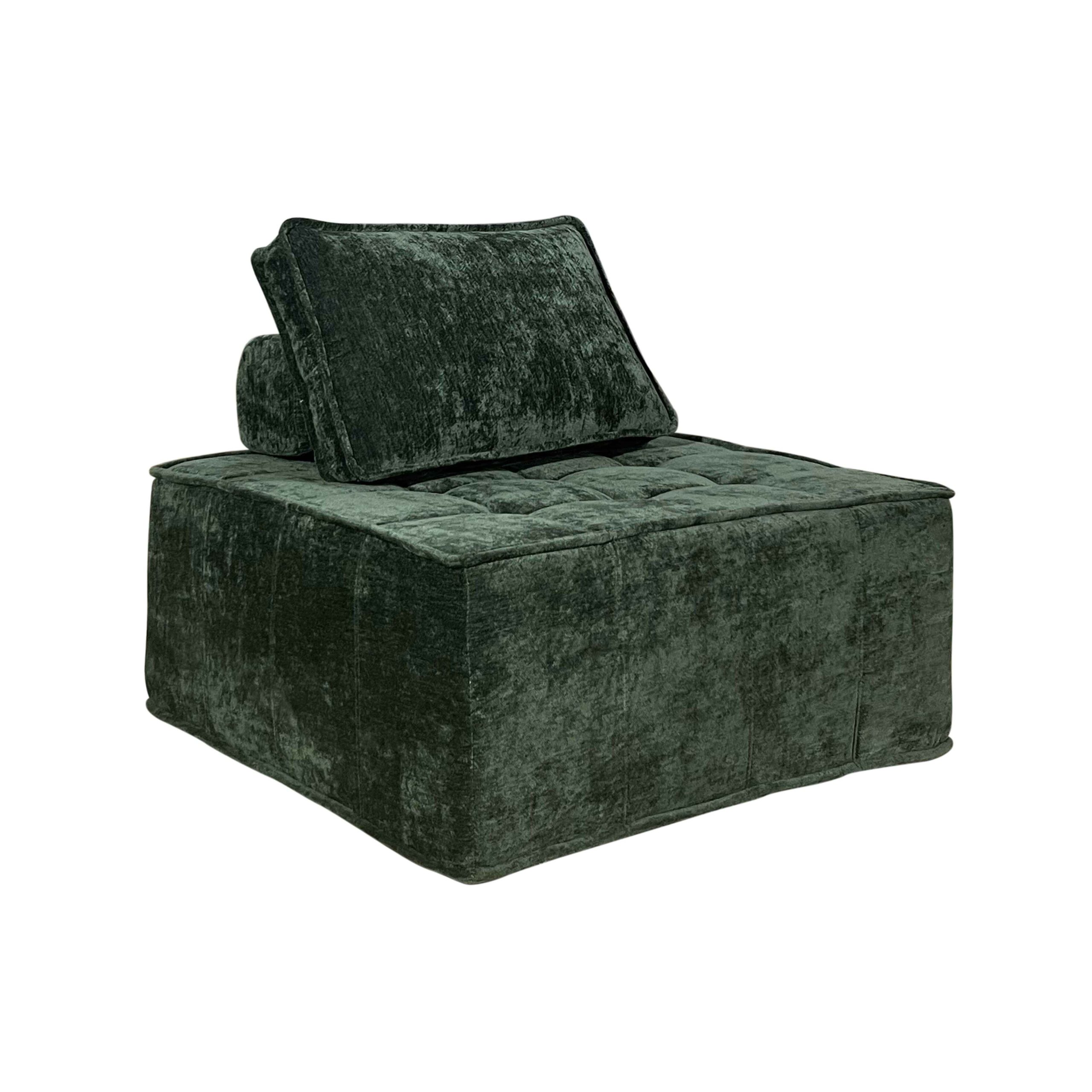 Fauteuil en tissu pour canapé modulable avec coussin TIBY