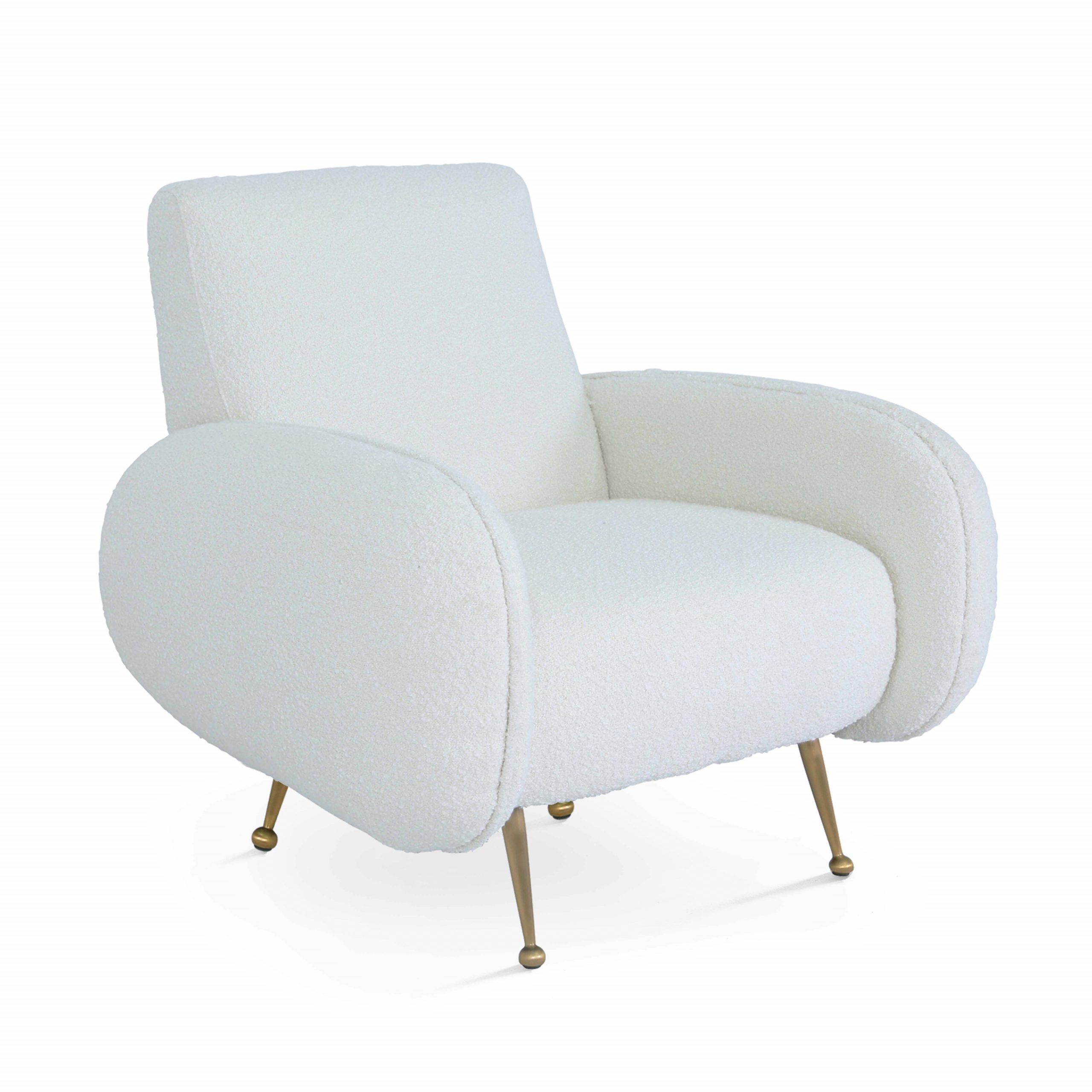 Fauteuil scandinave en tissu bouclette et métal SVEN