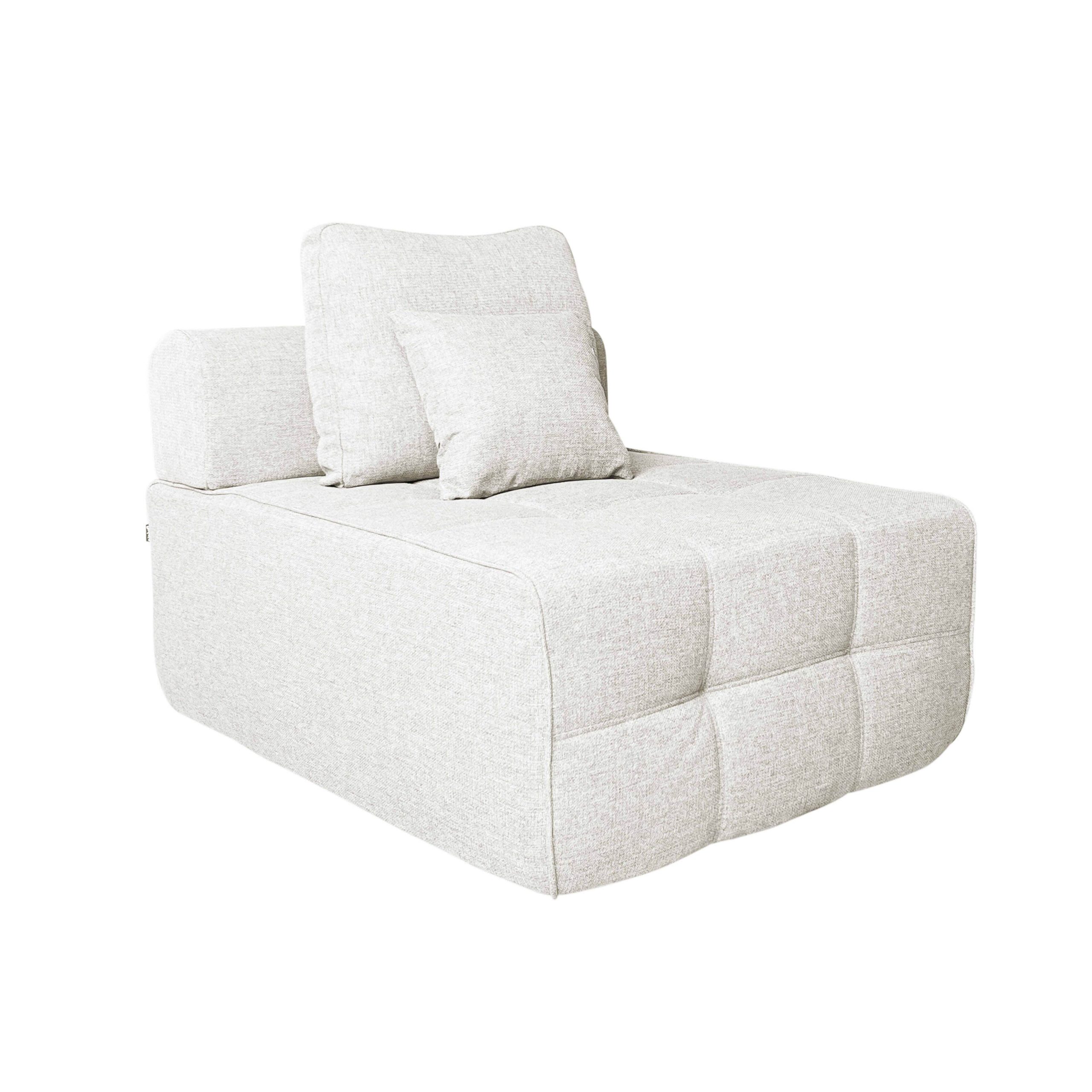 Fauteuil pour canapé modulable en tissu avec coussins SNUGGY