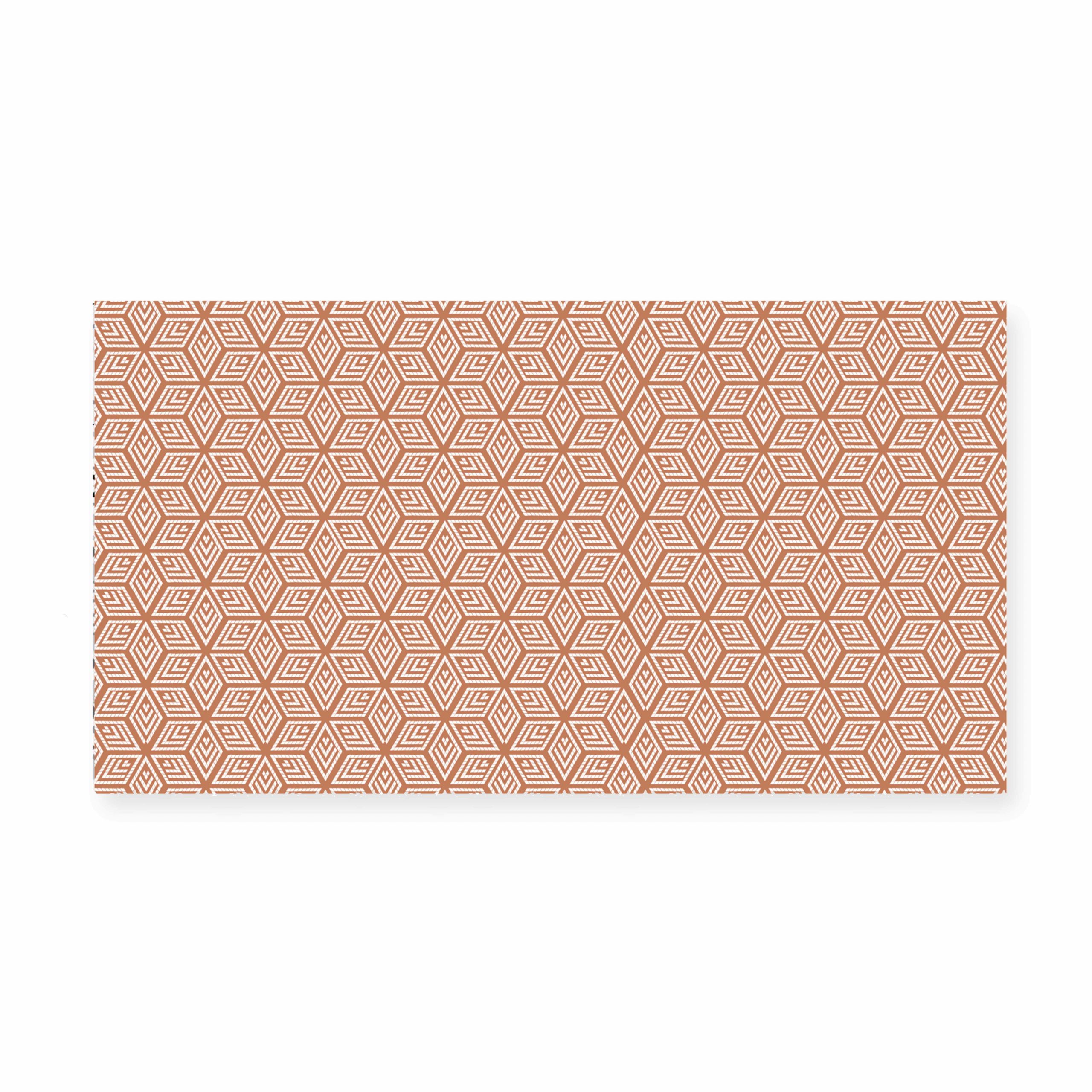 Tapis extérieur terracotta motif géométrique en PVC rectangulaire 150x80 cm MALAWI