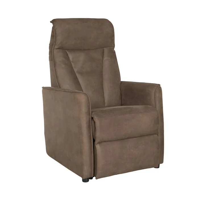 MOTEUR TRÔNE - Fauteuil Relax Electrique Suédine Brun Foncé