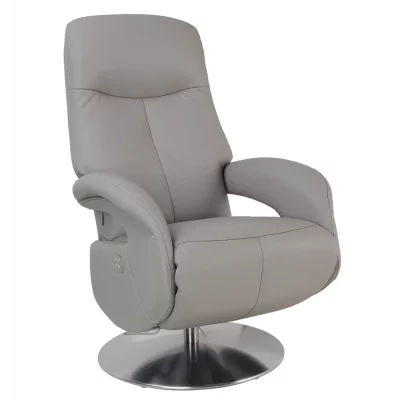 MOTEUR MOLLO - Fauteuil de relaxation électrique 2 moteurs en cuir taupe